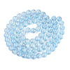 Transparent Half Spray Painted Glass Beads Strands GLAA-Q110-02A-03-2