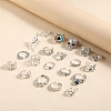 20Pcs Mixed Shapes Alloy Open Cuff Rings for Women PW-WGD235A-01-2