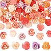 100Pcs 5 Colors Synthetic Coral Carved Beads CORA-SP0001-14-1