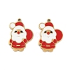 Christmas Theme Ion Plating(IP) 304 Stainless Steel Enamel Pendants STAS-Z083-07G-08-1