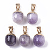 Top Golden Plated Natural Amethyst Pendants G-T131-03H-1