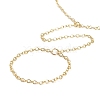 Brass Cable Chain Ring Bracelets for Women BJEW-L690-01G-2