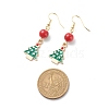 Christmas Theme Alloy Enamel Dangle Earrings with Resin Beaded EJEW-JE05024-5