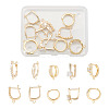 5 Pair 5 Style Brass Micro Pave Clear Cubic Zirconia Hoop Earring Findings KK-TA0001-17-9