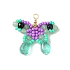 Beaded Butterfly Charms PALLOY-MZ00430-2