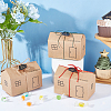 Kraft Paper Small House Gift Storage Boxes CON-WH0088-54-5