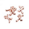 Rose Gold Plated Alloy Letter Pendants X-PALLOY-J718-01RG-X-2