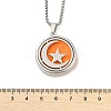 316 Surgical Stainless Steel Aromatherapy Diffuser Perfume Hollow Flat Round Pendant Box Chain Necklaces NJEW-R016-01P-08-5