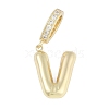 Brass Micro Pave Clear Cubic Zirconia Pendants KK-M289-01V-G-1