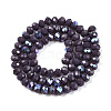 Electroplate Opaque Solid Color Glass Beads Strands EGLA-A044-P6mm-L11-3