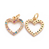 Brass Micro Pave Cubic Zirconia Charms X-ZIRC-L070-51G-2