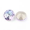 Pointed Back & Back Plated Glass Rhinestone Cabochons X-RGLA-J012-8mm-001VL-2