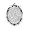 Tibetan Style Alloy Pendant Cabochon Settings TIBEP-N003-17AS-1