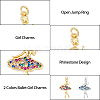 DICOSMETIC 4Pcs 2 Colors Brass Micro Pave Cubic Zirconia Pendants KK-DC0003-39-5