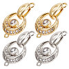 Beebeecraft 6 Sets 2 Colors Rack Plating Brass Pave Clear Cubic Zirconia Fold Over Clasps KK-BBC0005-64-1