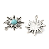 Tibetan Style Alloy Pave Imitation Turquoise Pendants FIND-NH0001-01AS-2