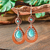 Bohemian Style Alloy Acrylic Dangle Earrings WG0B115-10-1