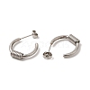 Non-Tarnish 304 Stainless Steel Wire Wrapped Half Hoop Earrings for Women EJEW-P219-09P-2