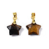 Natural Tiger Eye Charms X-G-N326-142-01-2