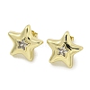 Brass Micro Pave Cubic Zirconia Stud Earrings for Women EJEW-E312-01A-G-1