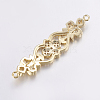 Brass Micro Pave Cubic Zirconia Links ZIRC-G125-04G-2