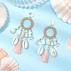 Shell Stud Earrings EJEW-TA00615-01-2