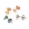 80Pcs 8 Style 304 Stainless Steel Stud Earring Findings STAS-PJ0001-40-3
