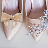 4Pcs 2 Colors Bowknot Polyester Rhinestone Shoe Decorations AJEW-HY0001-80B-5