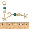 Synthetic Chrysocolla & Natural Agate Beads Hoop Dangle Earrings EJEW-JE07321-6