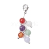 Round Natural Amethyst & Quartz & Malaysia Jade & Carnelian & White Jade Pendant Decorations HJEW-JM02693-01-2