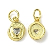 Rack Plating Brass Micro Pave Cubic Zirconia Pendants KK-K332-11G-2