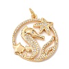 Brass Micro Pave Clear Cubic Zirconia Pendants CU-CBA6344-01G-1