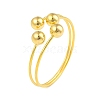 Round Brass Open Cuff Torque Bangles for Women BJEW-Z074-03G-1