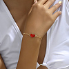 Elegant Red Heart Alloy Link Bracelets for Women OY5137-1