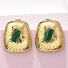 Brass & Glass & Plastic Stud Earrings EJEW-D302-03G-03-4