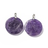 Natural Amethyst Pendants G-P491-04P-04-2