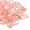 Moon Cherry Quartz Glass Pendants G-Q369-02-1