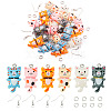 DIY Cat Shaped Resin Dangle Earring Making Kit DIY-TA0009-93-2