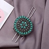 Vintage Flower Alloy Rhinestone Hair Forks PW-WGE5CB2-01-2