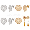 4 Pairs 2 Colors 304 Stainless Steel Stud Earring Findings STAS-UN0038-06-1