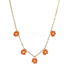 Glass Seed Bead Flower Bib Pendant Necklaces PW-WGC3FE4-10-1