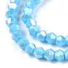 Opaque Solid Color Electroplate Glass Beads Strands EGLA-A039-P2mm-B12-2