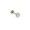 Brass Enamel Daisy Flower Threadless Labret Stud WG42C26-02-2