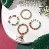 Christmas Theme Glass Seed Beads Stretch Ring Sets RJEW-TA00163-2