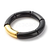Chunky Acrylic & CCB Plastic Curved Tube Beads Stretch Bracelets Set for Women BJEW-JB07318-3