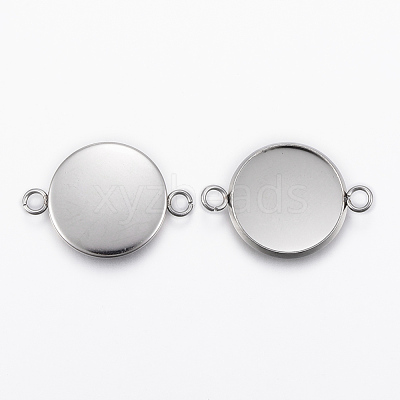 Tarnish Resistant 304 Stainless Steel Cabochon Connector Settings STAS-E146-19P-16mm-1