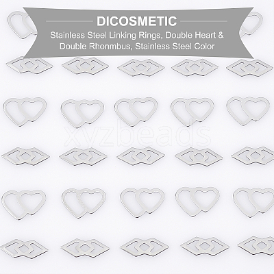 200Pcs 2 Style 304 Stainless Steel Linking Rings STAS-DC0007-72-1
