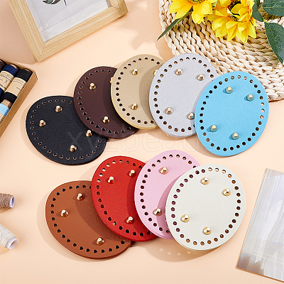 9Pcs 9 Colors Imitation Leather Bag Bottoms DIY-ME0002-90-1