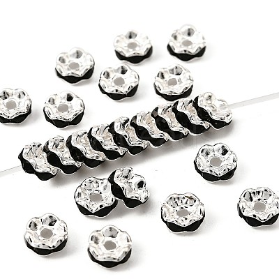 Brass Rhinestone Spacer Beads RB-A014-L6mm-02S-1