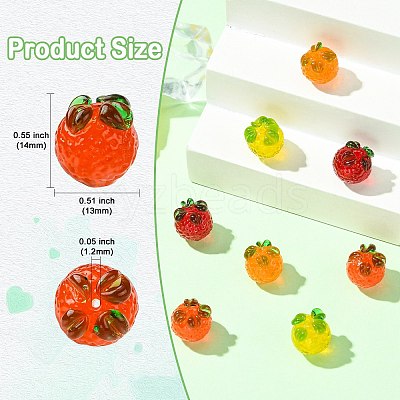 8Pcs 4 Colors Handmade Lampwork Beads LAMP-CJ0002-71-1